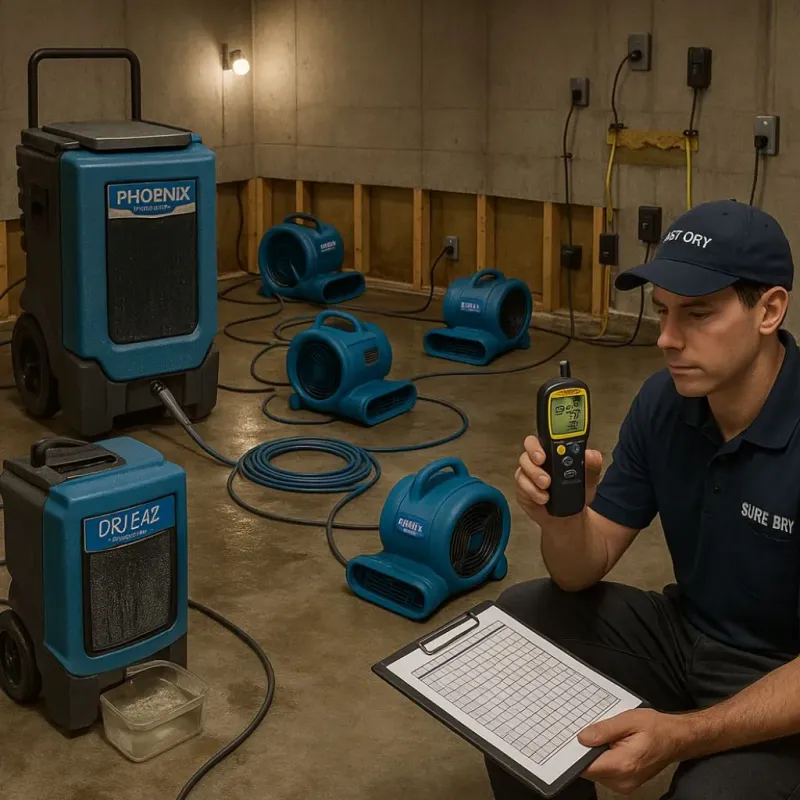 Structural Drying and Dehumidification process in Licking County, OH